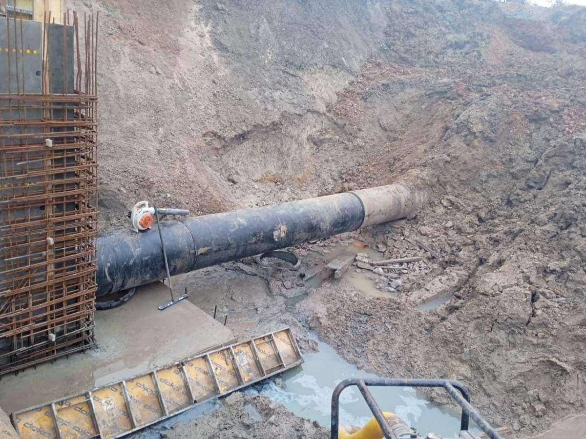 HDPE pipe installation site in Gauteng